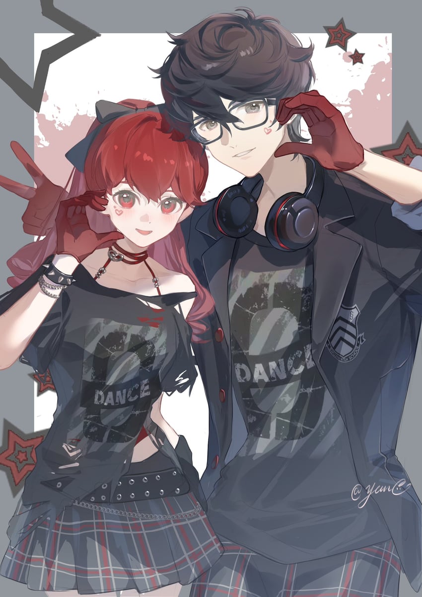 amamiya ren and yoshizawa kasumi (persona and 4 more) drawn by yun_(dl2n5c7kbh8ihcx)