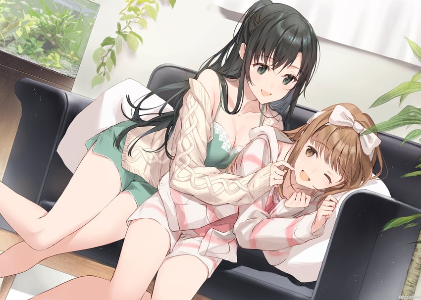 kawase yuzuno and protagonist (sukerasono and 1 more) drawn by weee_(raemz)