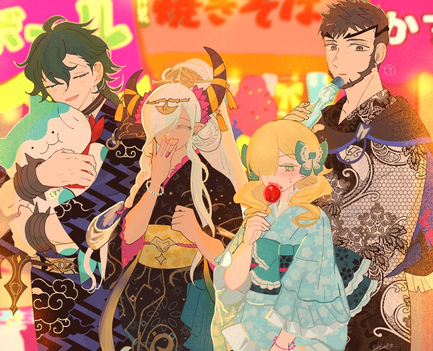 sommie, zelestia, mauvier, madeline, and gregory (fire emblem and 1 more) drawn by sasaki_(dkenpisss)