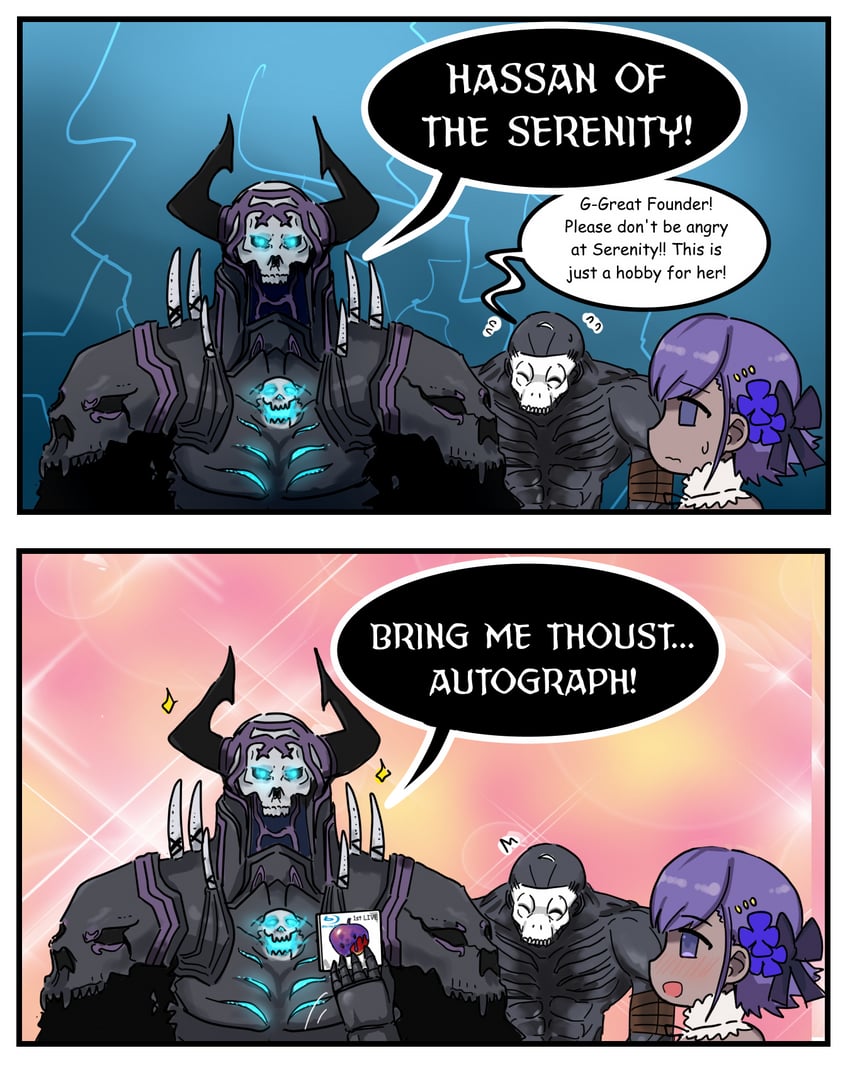 hassan of serenity, king hassan, and hassan of the cursed arm (fate and 1 more) drawn by raskasar