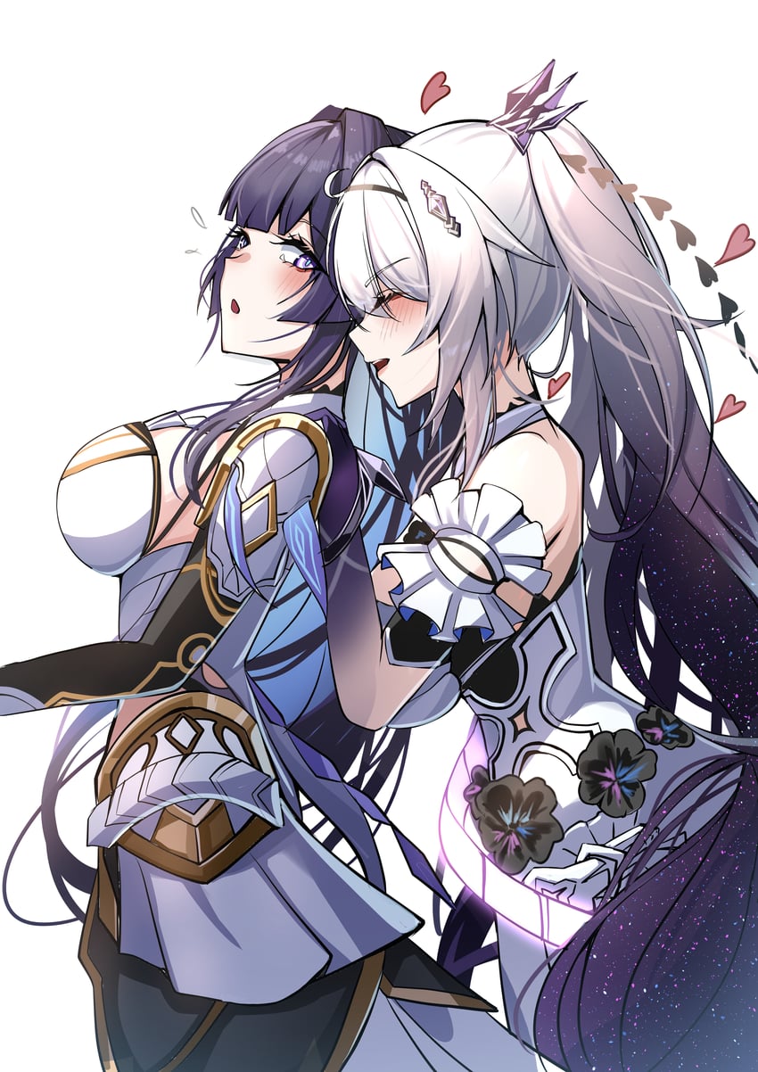 kiana kaslana and raiden mei (honkai and 1 more) drawn by kamishiro_noa
