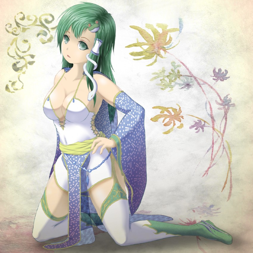 kochiya sanae and rydia (touhou and 2 more) drawn by masatome
