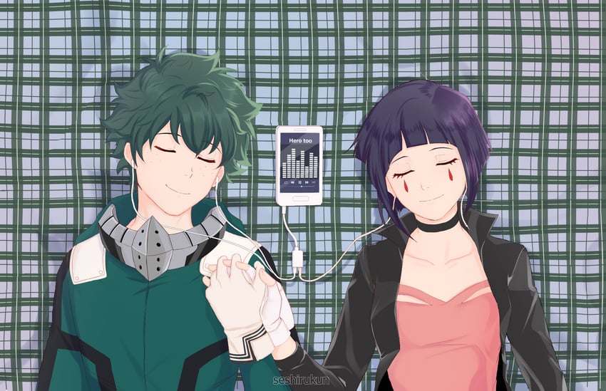 midoriya izuku and jiro kyoka (boku no hero academia) drawn by seshirukun