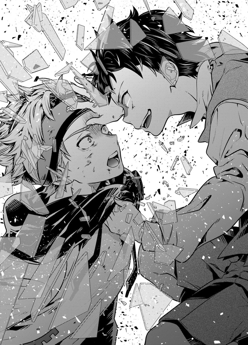 takaoka pollon and souga asuma (anonymous;code) drawn by ikuhashi_muiko