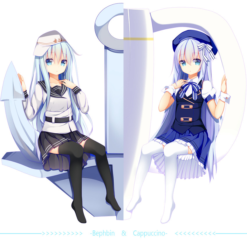 hibiki, kafuu chino, and verniy (kantai collection and 1 more) drawn by jyt