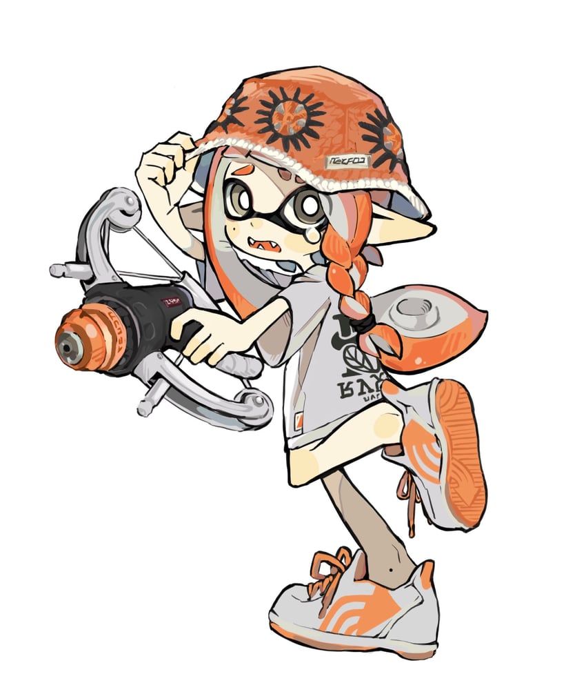 inkling player character and inkling girl (splatoon and 1 more) drawn by yabi_(akfkzkcl)