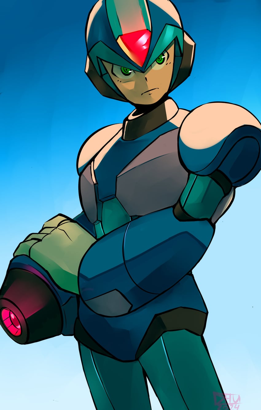 x (mega man and 2 more) drawn by danyhu16