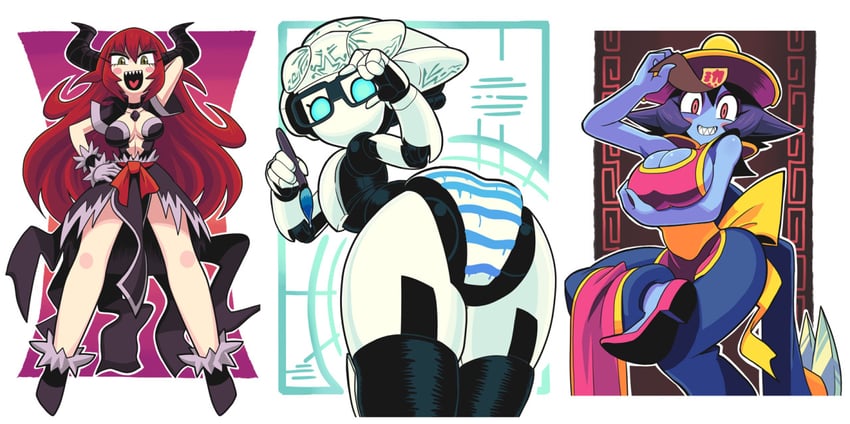 hsien-ko, drossel von flugel, and airomed (original and 2 more) drawn by gashi-gashi