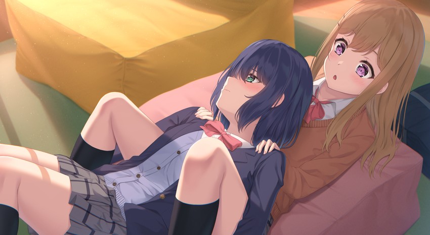 adachi sakura and shimamura hougetsu (adachi to shimamura) drawn by nuenue