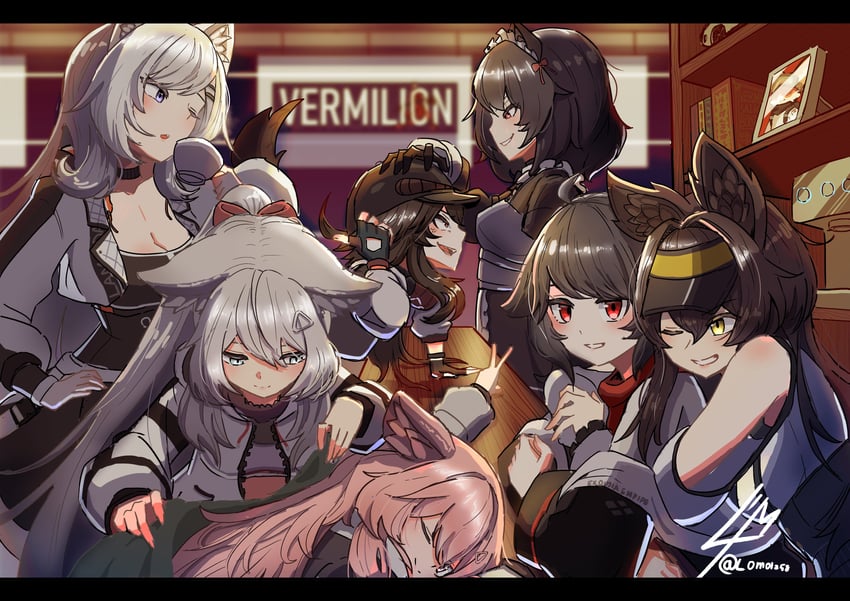 deltaflair, lethalfreet, phi, lambda, lilimoca, and 2 more (vrchat) drawn by lomo1258