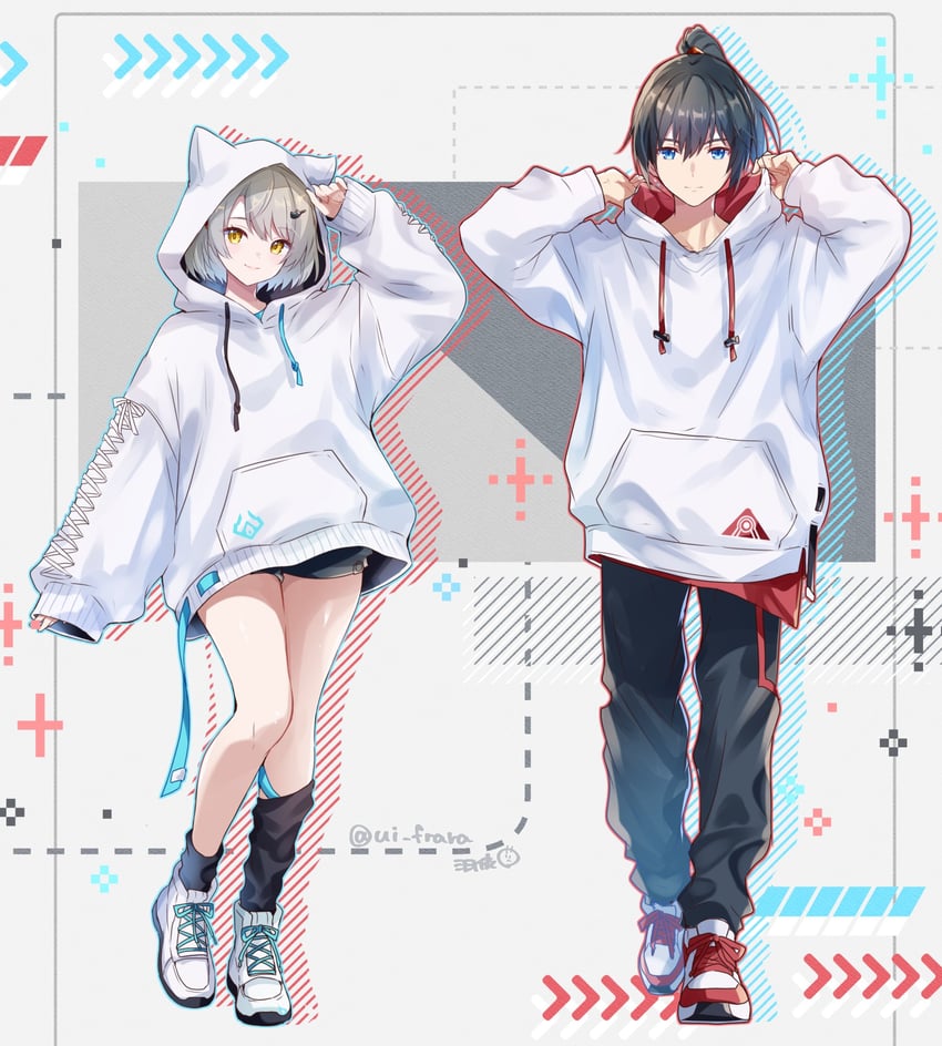 mio and noah (xenoblade chronicles and 1 more) drawn by ui_frara
