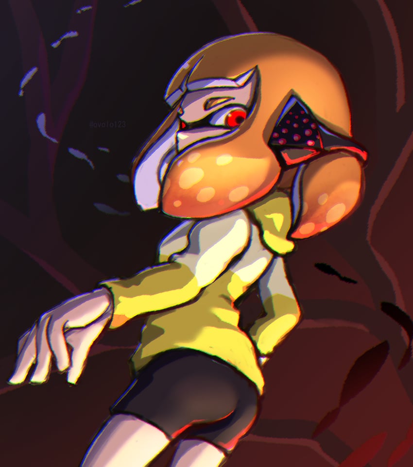 inkling player character, inkling girl, and agent 4 (splatoon and 1 more) drawn by ovolo123