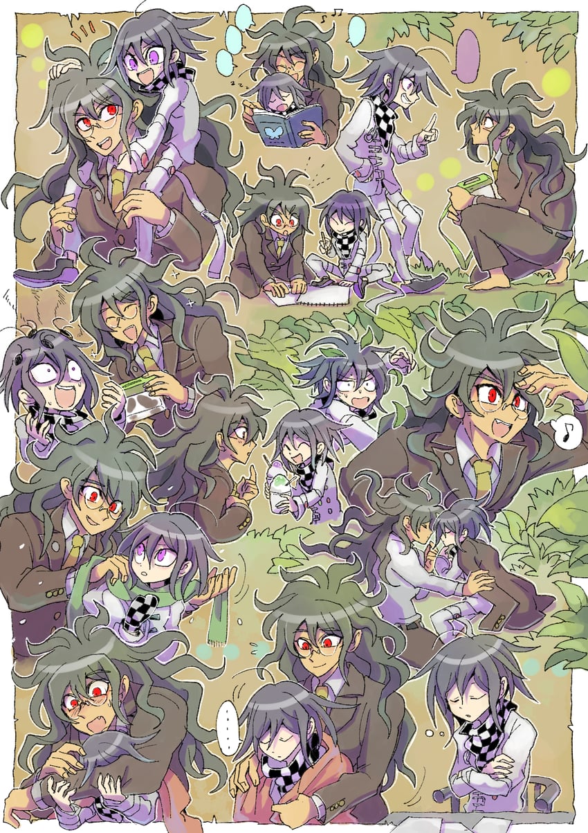 oma kokichi and gokuhara gonta (danganronpa and 1 more) drawn by kumakoro_(tetsupag)