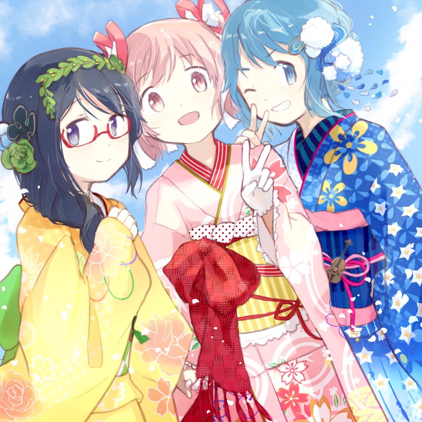 akemi homura, kaname madoka, and miki sayaka (mahou shoujo madoka magica and 1 more) drawn by un_nm5sy