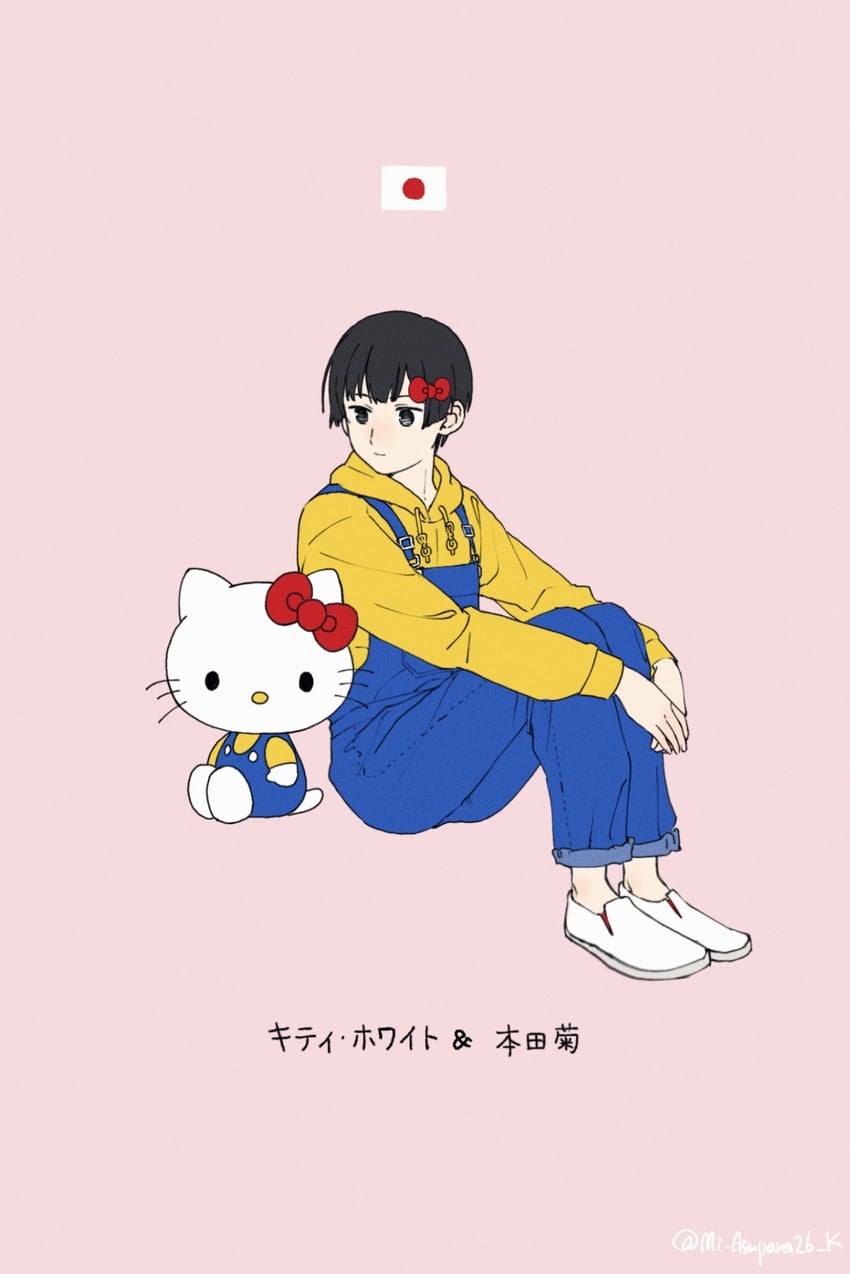 japan and hello kitty (axis powers hetalia and 2 more) drawn by mi_asupara26_k