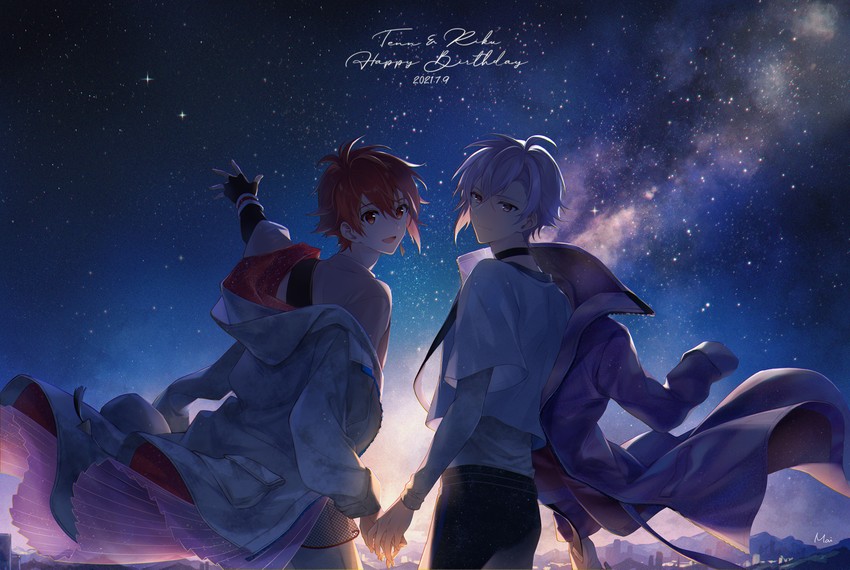 nanase riku and kujou tenn (idolish7) drawn by ima_(luce365)