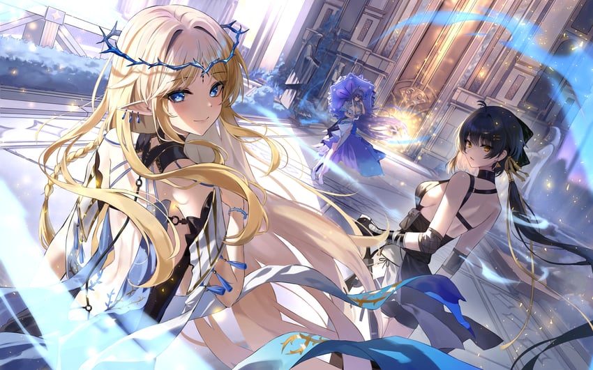 rover, female rover, cantarella, and cartethyia (wuthering waves) drawn by lkeris
