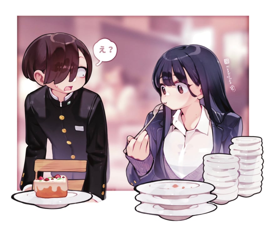 yamada anna and ichikawa kyoutarou (boku no kokoro no yabai yatsu) drawn by lianbiglian