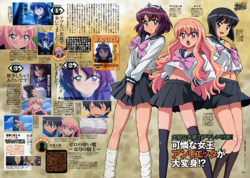 louise francoise le blanc de la valliere, siesta, hiraga saito, henrietta de tristain, agnes chevalier de milan, and 1 more (zero no tsukaima) drawn by fujii_masahiro