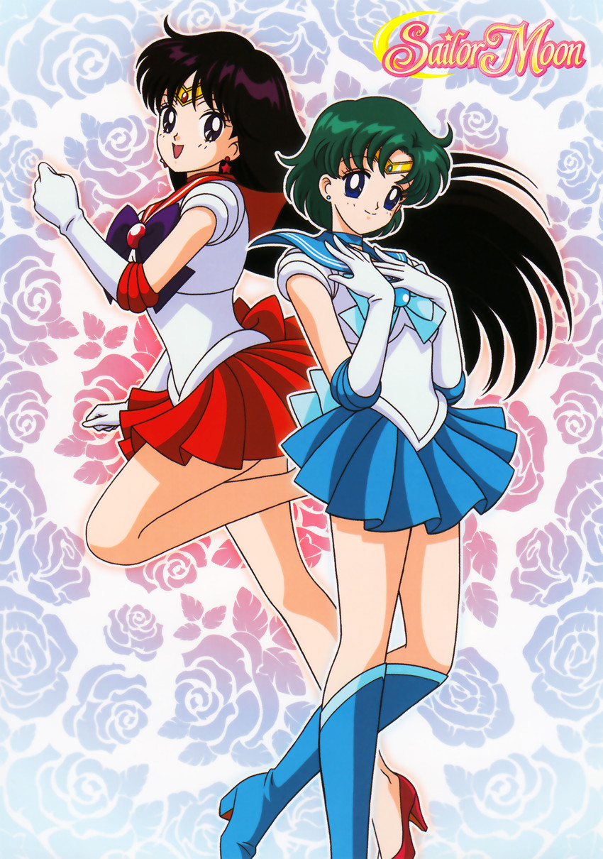 mizuno ami, hino rei, sailor mercury, and sailor mars (bishoujo senshi sailor moon) drawn by marco_albiero