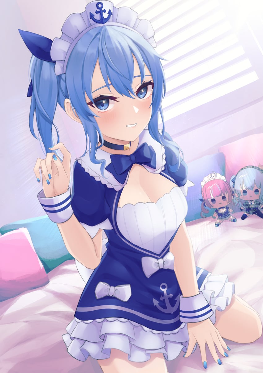 hoshimachi suisei and minato aqua (hololive) drawn by rx_drunkman