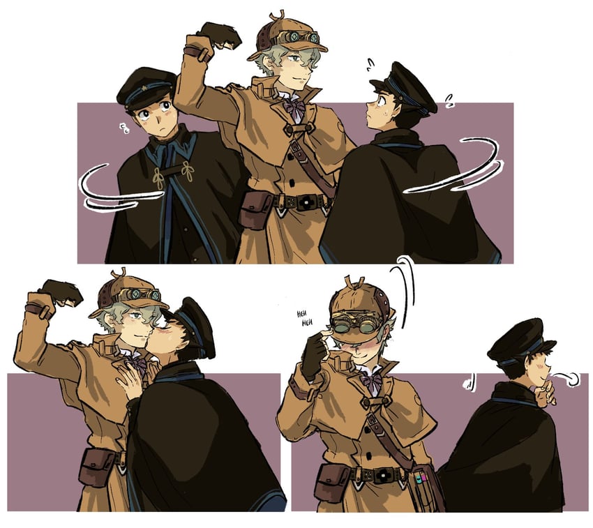 ryunosuke naruhodo and herlock sholmes (ace attorney and 2 more) drawn by duck_etc