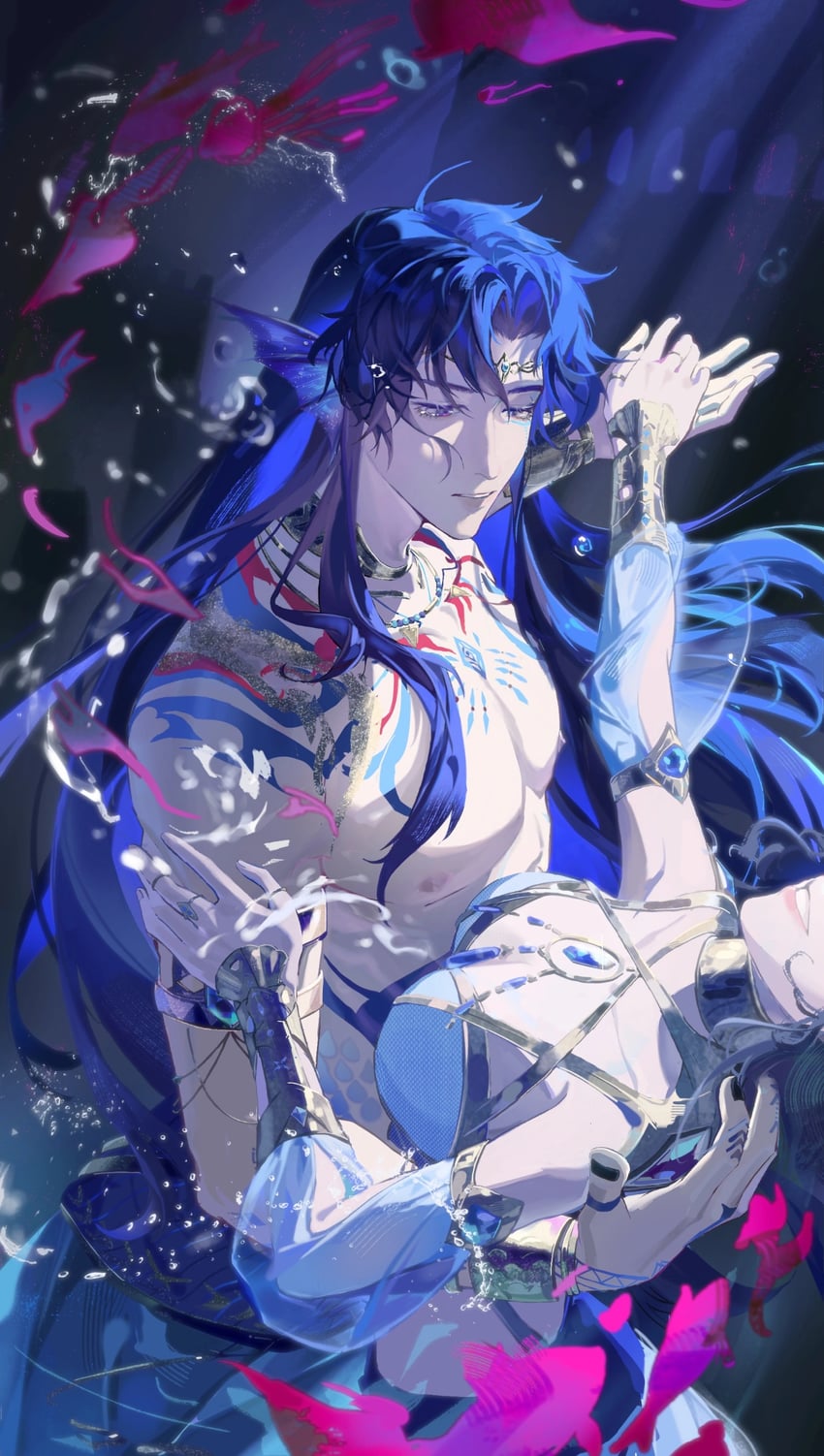 protagonist and rafayel (love and deepspace) drawn by mei_yuji_kuai_qichuang_hua_hua