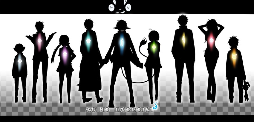 okumura rin, okumura yukio, moriyama shiemi, kamiki izumo, shima renzou, and 5 more (ao no exorcist) drawn by ao_jun