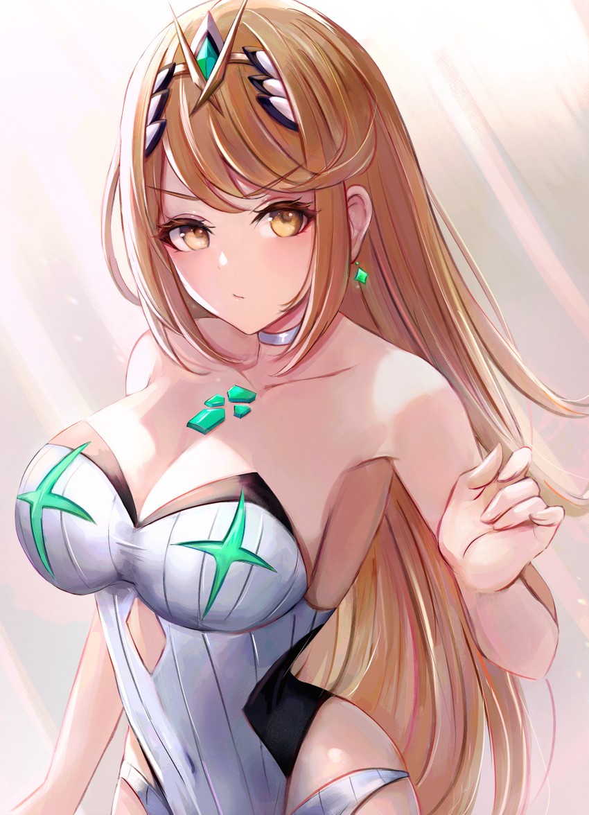 mythra (xenoblade chronicles and 1 more) drawn by leonmandala