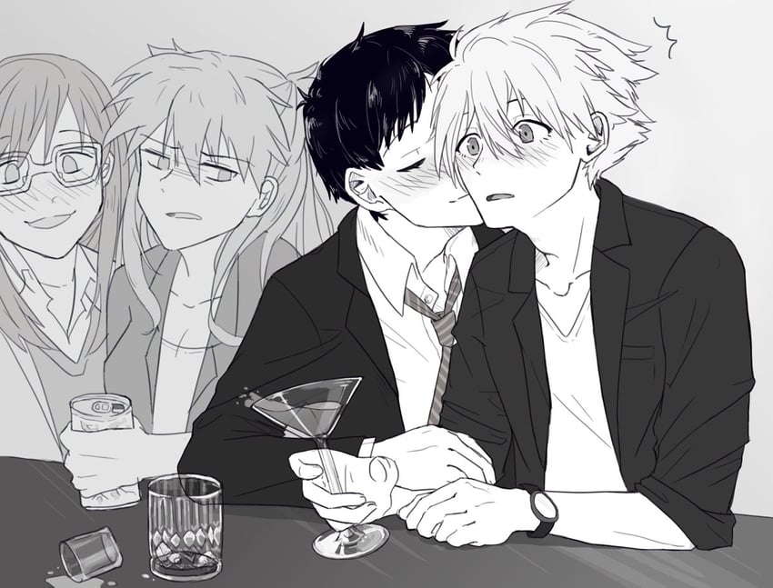 souryuu asuka langley, ikari shinji, nagisa kaworu, and makinami mari illustrious (neon genesis evangelion and 1 more) drawn by gorgonz0laaa
