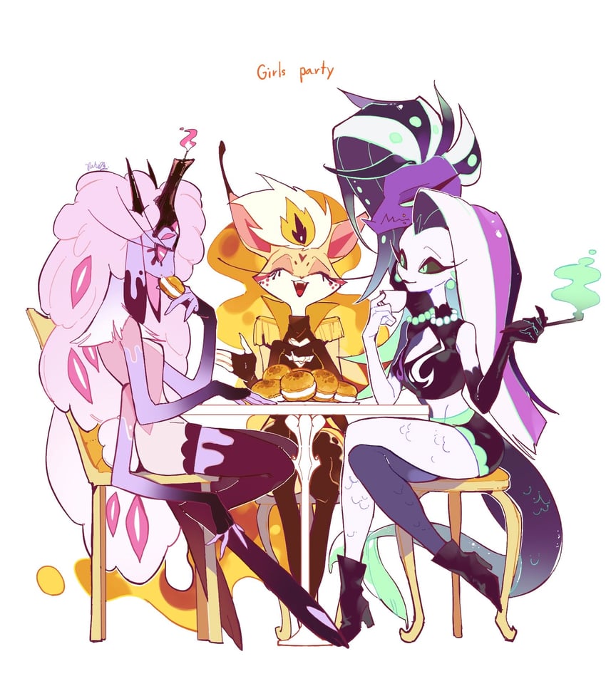 beelzebub, belphegor, and leviathan (helluva boss) drawn by yoki_013_bird