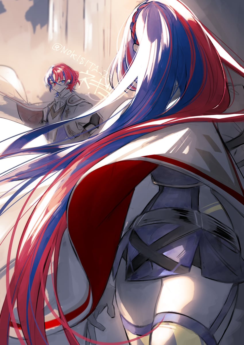 female alear and male alear (fire emblem and 2 more) drawn by negiwo