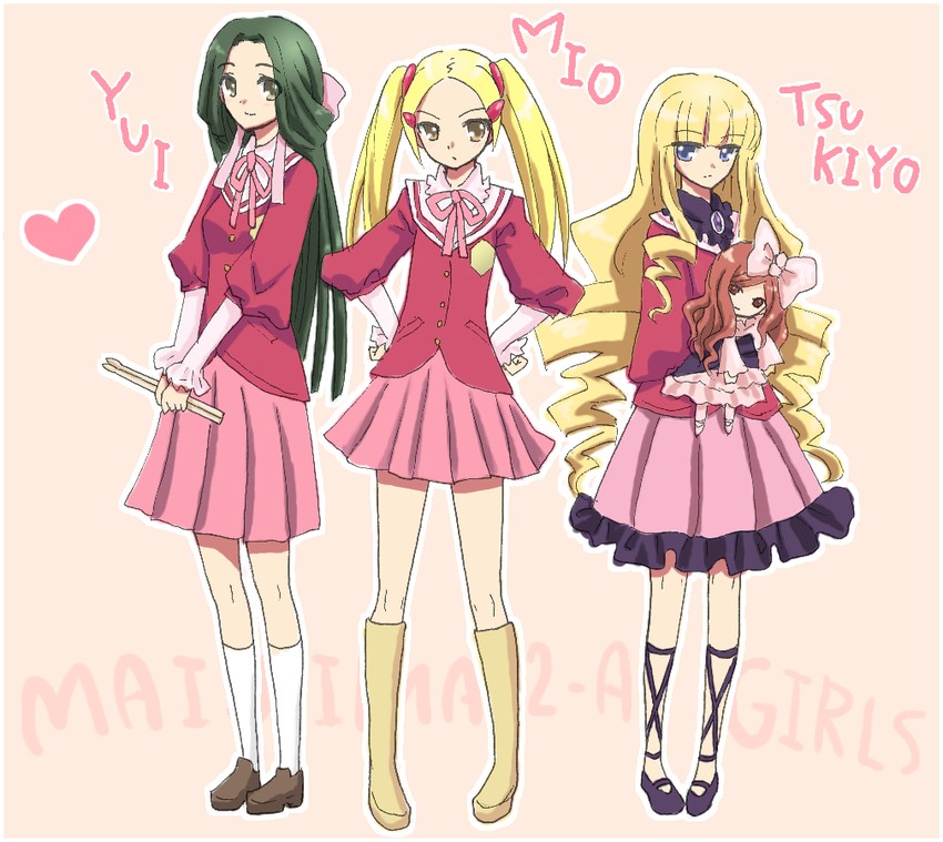 aoyama mio, kujou tsukiyo, goidou yui, and luna (kami nomi zo shiru sekai) drawn by nakamura_hinato