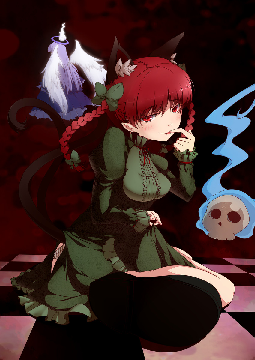 kaenbyou rin and zombie fairy (touhou) drawn by winu_(hertrion)