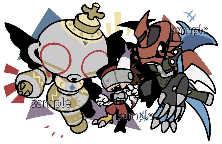 paildramon, silphymon, and shakkoumon (digimon and 1 more) drawn by confeito000_333