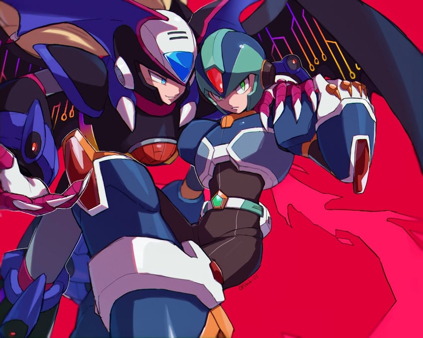 zero, x, new armor x, and absolute zero (mega man and 2 more) drawn by vsub_01