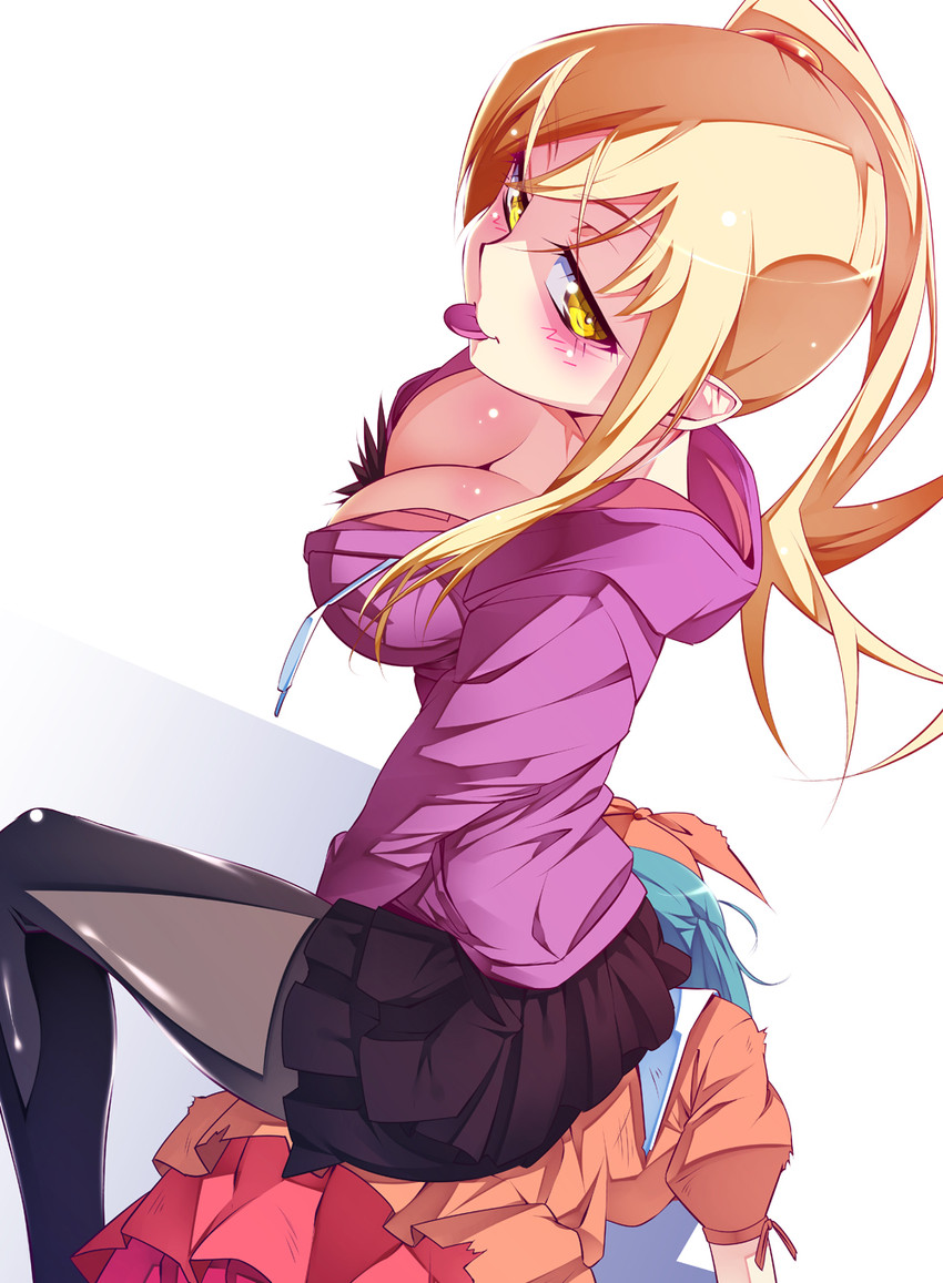 oshino shinobu, kiss-shot acerola-orion heart-under-blade, and ononoki yotsugi (monogatari and 1 more) drawn by tanabe_kyou