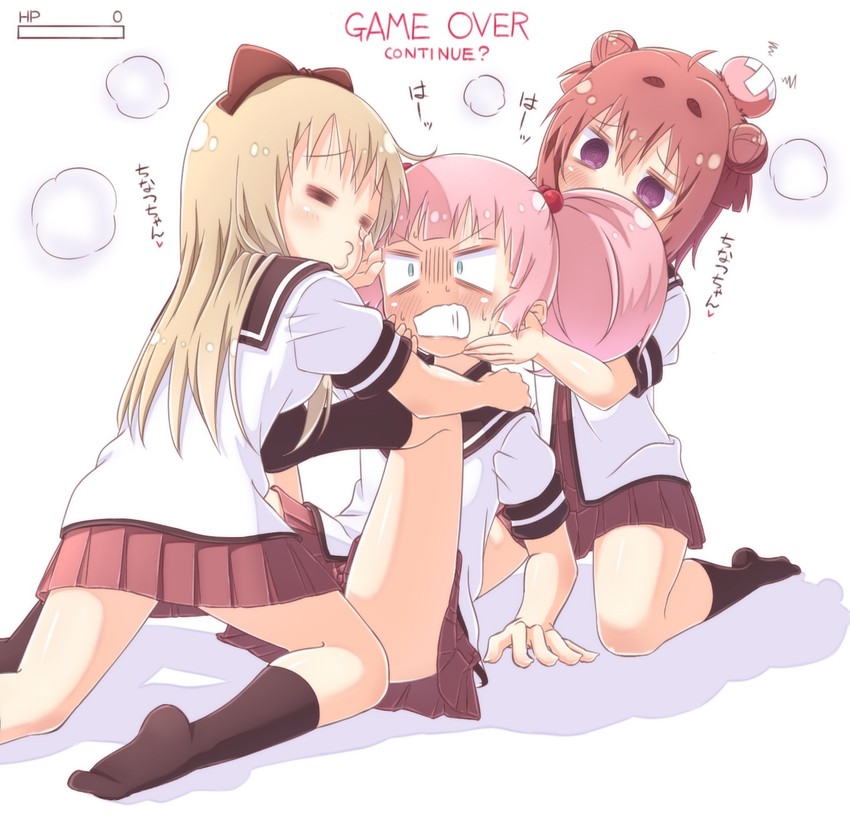 toshinou kyouko, akaza akari, and yoshikawa chinatsu (yuruyuri) drawn by pontasu