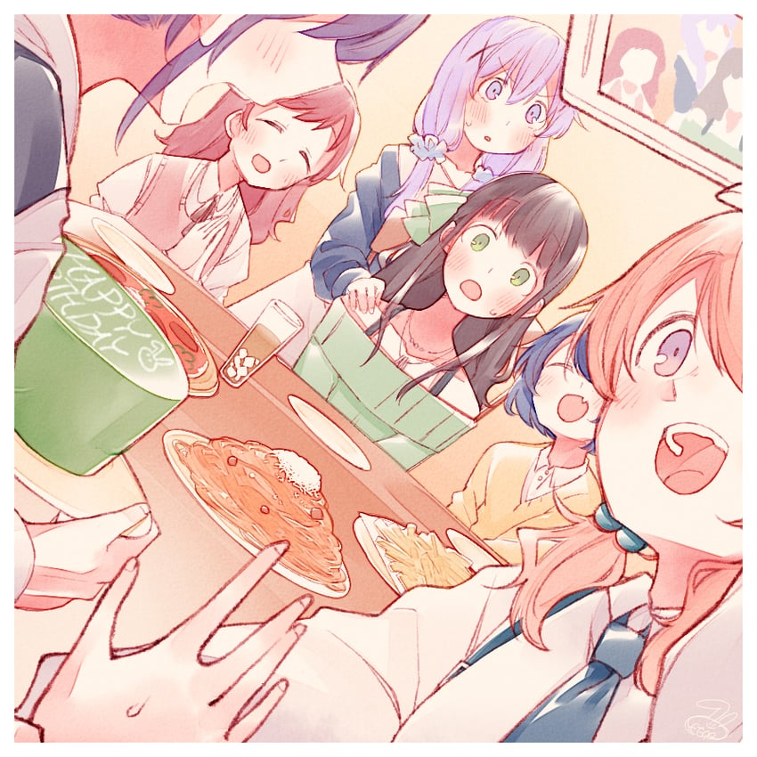 kafuu chino, hoto cocoa, tedeza rize, ujimatsu chiya, jouga maya, and 1 more (gochuumon wa usagi desu ka?) drawn by hetareeji