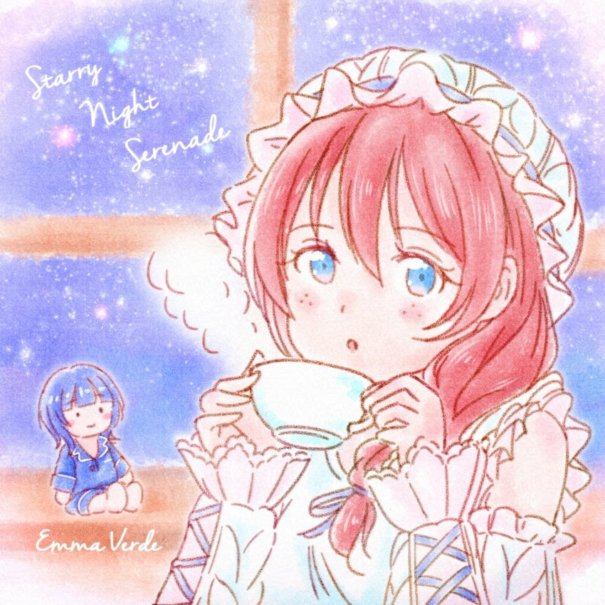 emma verde and asaka karin (love live! and 1 more) drawn by tasogare_seijin