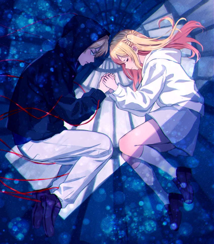 hoshino ruby and hoshino aquamarine (oshi no ko) drawn by sarasa_kouhaku