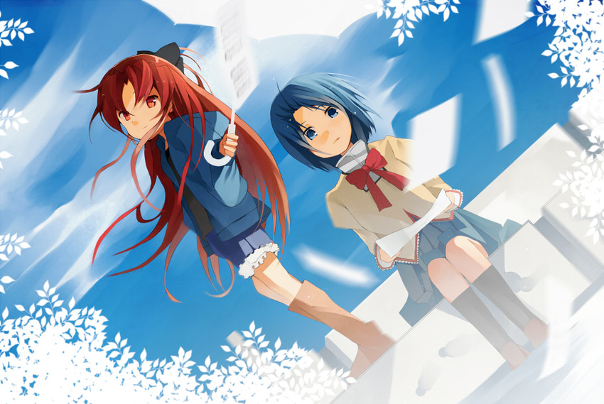 miki sayaka and sakura kyoko (mahou shoujo madoka magica) drawn by hinata_(hinata123)