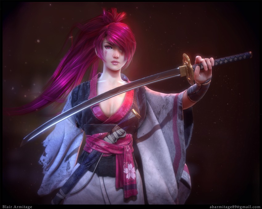 baiken (guilty gear and 1 more) drawn by blair_armitage