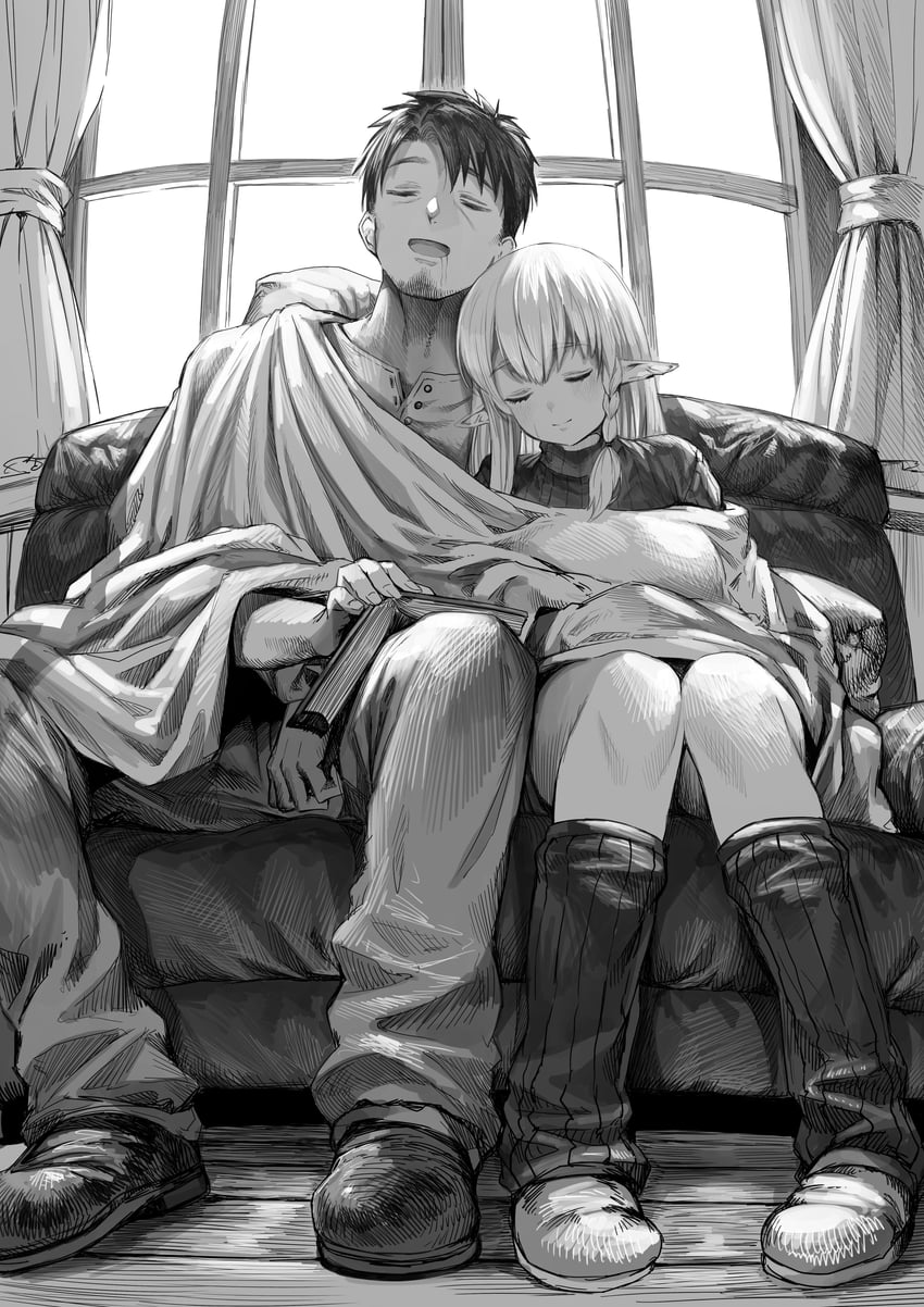 reszurre and kusuriuri-san (boroboro no elf-san wo shiawase ni suru kusuri uri-san) drawn by gibagiba