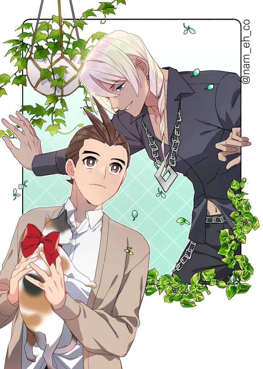 apollo justice and klavier gavin (ace attorney) drawn by nam_eh_co