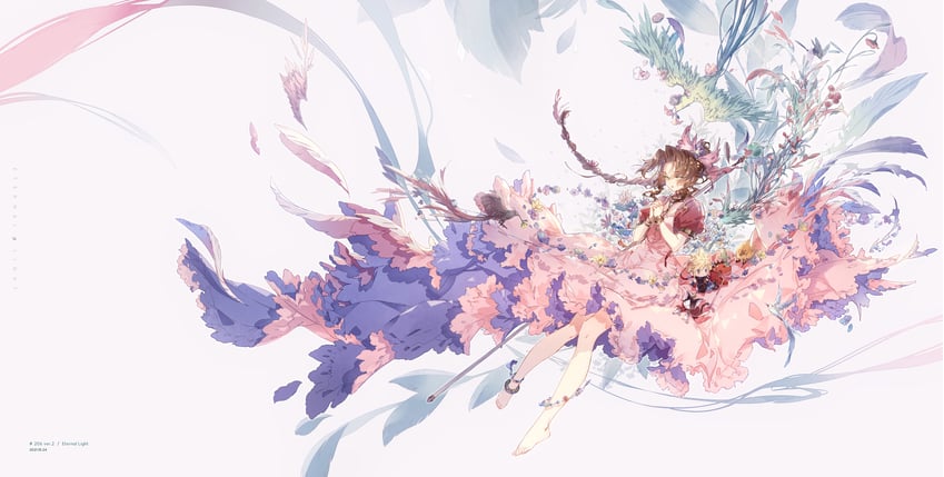 aerith gainsborough (final fantasy and 1 more) drawn by kieta