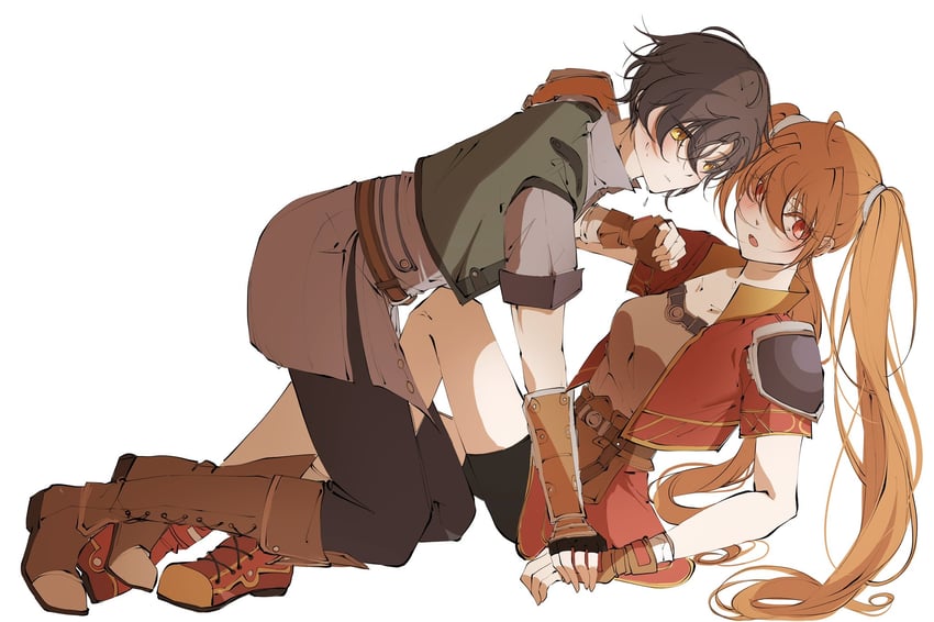 estelle bright and joshua bright (eiyuu densetsu and 1 more) drawn by yurari_forever