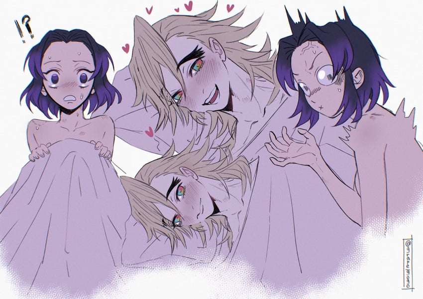 kochou shinobu and douma (kimetsu no yaiba) drawn by grape_gogo