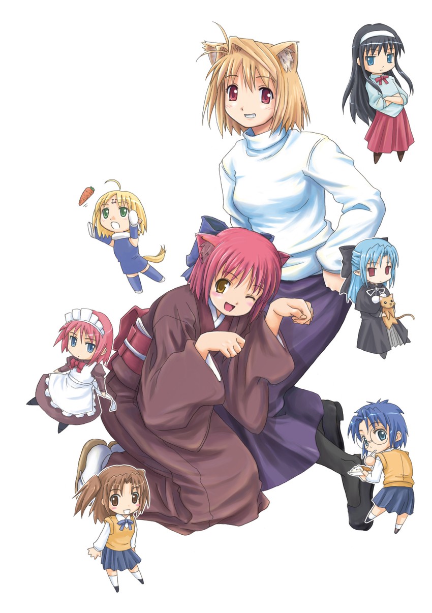 arcueid brunestud, ciel, tohno akiha, kohaku, hisui, and 3 more (tsukihime and 1 more) drawn by haniwa_(leaf_garden)