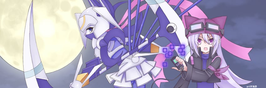sayo and dianamon (digimon and 1 more) drawn by riho_funakubo